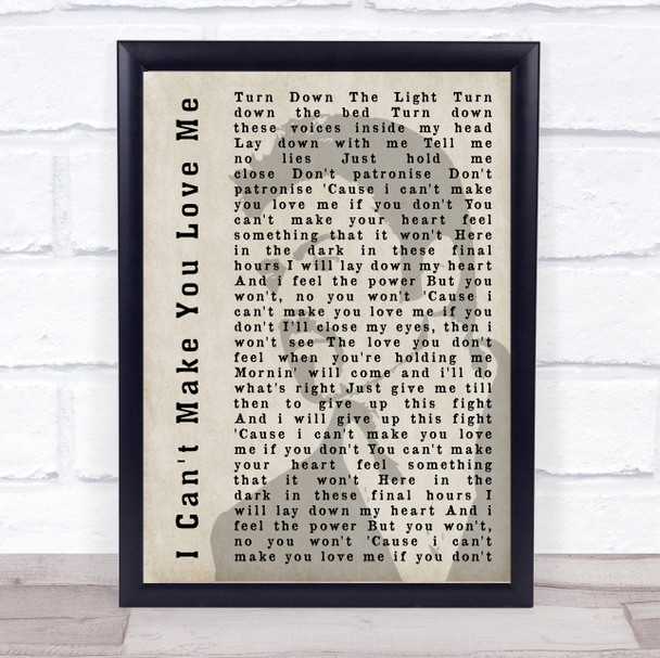 George Michael I Can't Make You Love Me Shadow Song Lyric Music Wall Art Print
