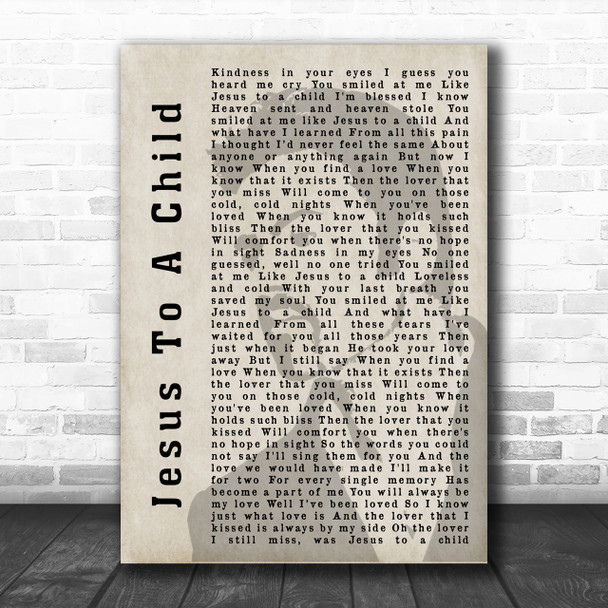 George Michael Jesus To A Child Shadow Song Lyric Music Wall Art Print