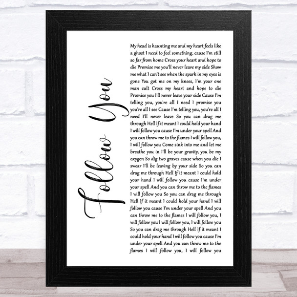 Bring Me The Horizon Follow You White Script Song Lyric Music Art Print