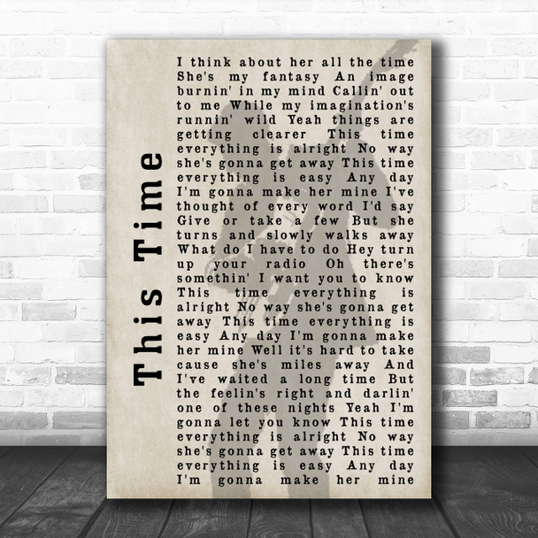 Bryan Adams This Time Shadow Song Lyric Music Wall Art Print