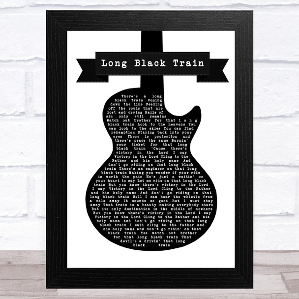 Josh Turner Long Black Train Black & White Guitar Song Lyric Art Print