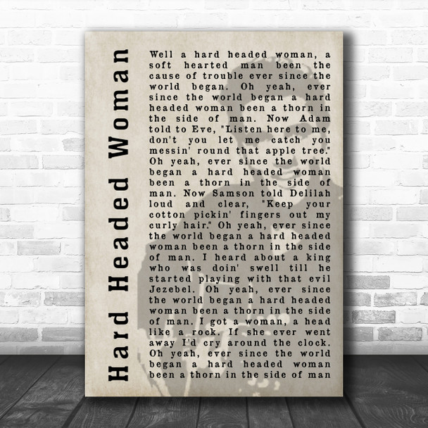 Elvis Presley Hard Headed Woman Face Shadow Song Lyric Music Wall Art Print