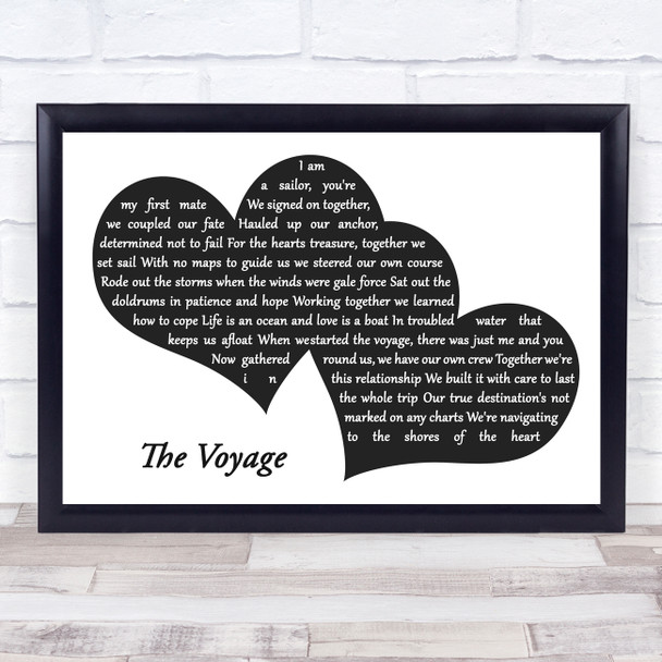 Christy Moore The Voyage Landscape Black & White Two Hearts Song Lyric Art Print