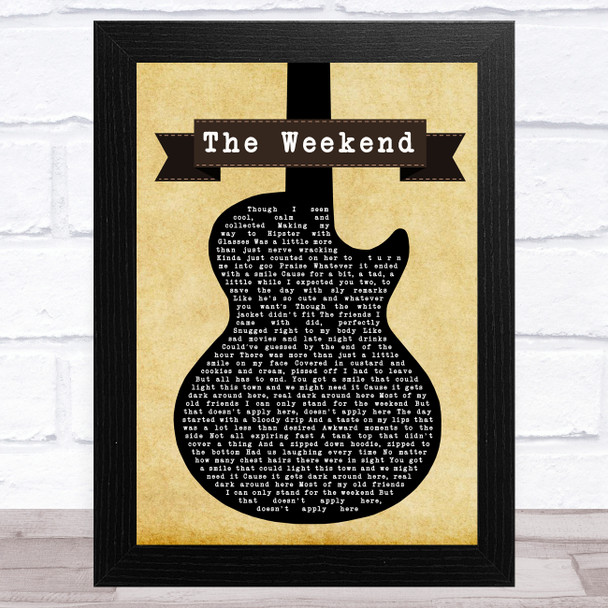 Modern Baseball The Weekend Black Guitar Song Lyric Art Print