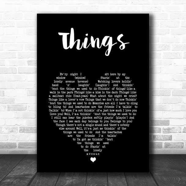 Robbie Williams Things Black Heart Song Lyric Music Art Print