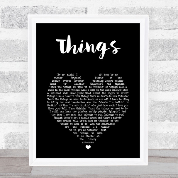 Robbie Williams Things Black Heart Song Lyric Music Art Print