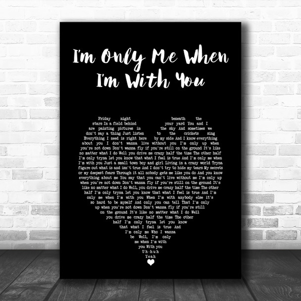 Taylor Swift Im Only Me When Im With You Black Heart Song Lyric Art Print