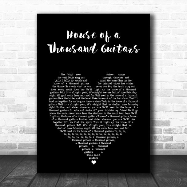 Bruce Springsteen House of a Thousand Guitars Black Heart Song Lyric Art Print