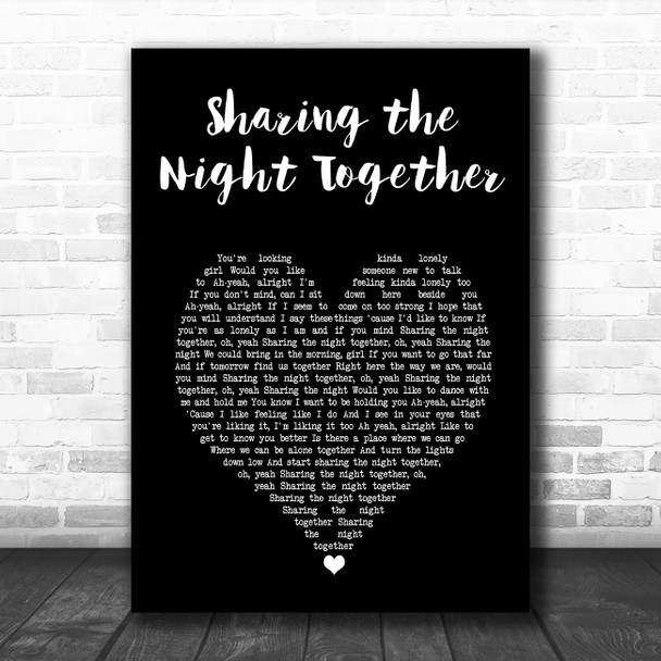 Dr. Hook & the Medicine Show Sharing the Night Together Black Heart Song Lyric Art Print