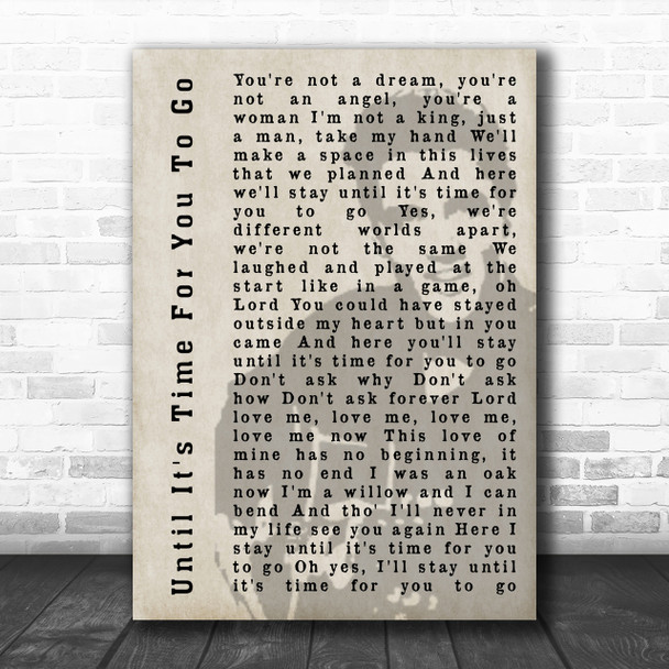 Elvis Presley Until It's Time For You To Go Face Shadow Song Lyric Music Wall Art Print