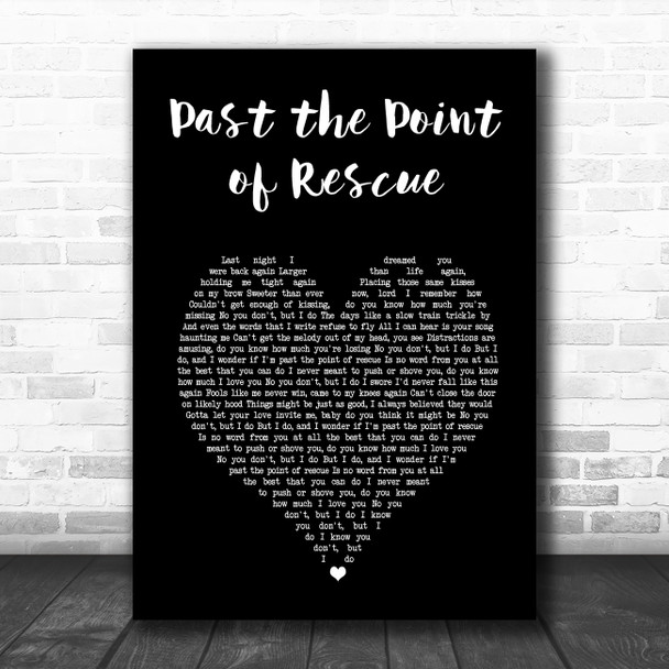 Hal Ketchum Past the Point of Rescue Black Heart Song Lyric Art Print