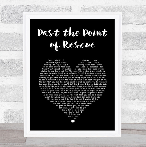 Hal Ketchum Past the Point of Rescue Black Heart Song Lyric Art Print