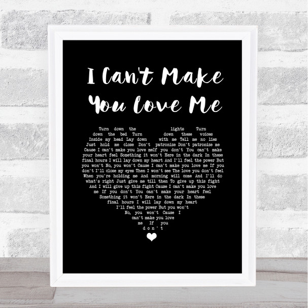 Josh Groban I Can't Make You Love Me Black Heart Song Lyric Art Print