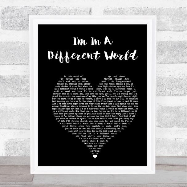 Four Tops I'm In A Different World Black Heart Song Lyric Art Print
