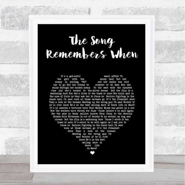 Trisha Yearwood The Song Remembers When Black Heart Song Lyric Art Print