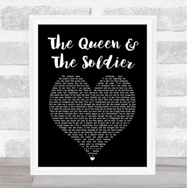 Suzanne Vega The Queen & The Soldier Black Heart Song Lyric Art Print