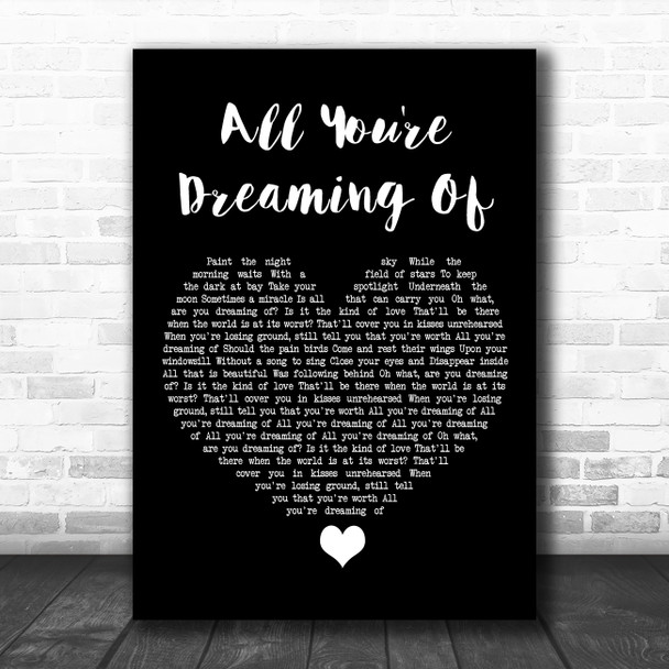 Liam Gallagher All You're Dreaming Of Black Heart Song Lyric Art Print