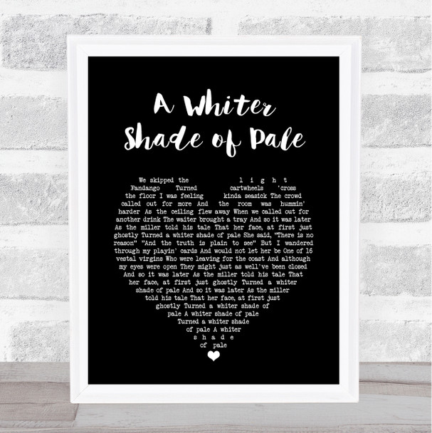 Annie Lennox A Whiter Shade of Pale Black Heart Song Lyric Art Print