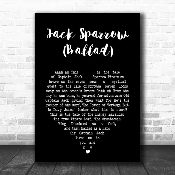 Michael Bolton Jack Sparrow (Ballad) Black Heart Song Lyric Art Print