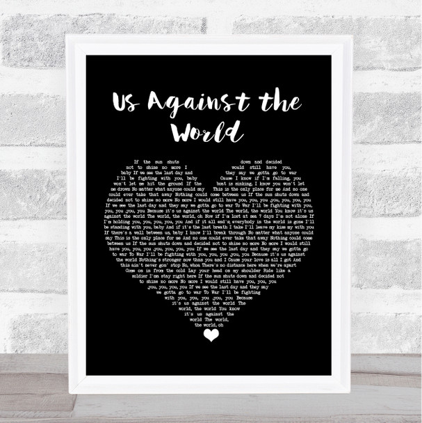 Christina Milian Us Against the World Black Heart Song Lyric Art Print