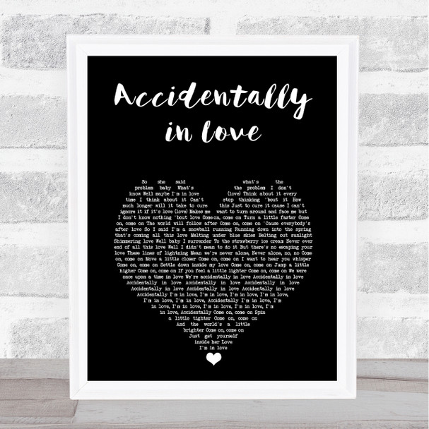 Counting Crows Accidentally in Love Black Heart Song Lyric Art Print
