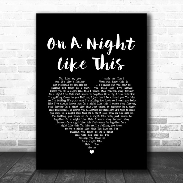 Kylie Minogue On a Night Like This Black Heart Song Lyric Art Print