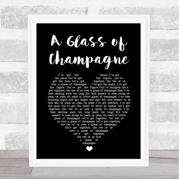 Sailor A Glass of Champagne Black Heart Song Lyric Art Print