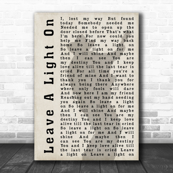 Garth Brooks Leave A Light On Shadow Song Lyric Music Wall Art Print