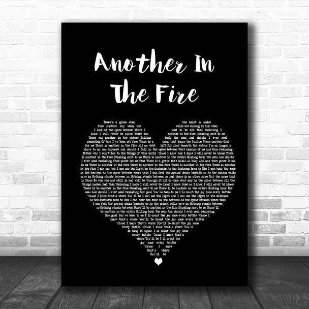 Hillsong United Another In The Fire Black Heart Song Lyric Art Print