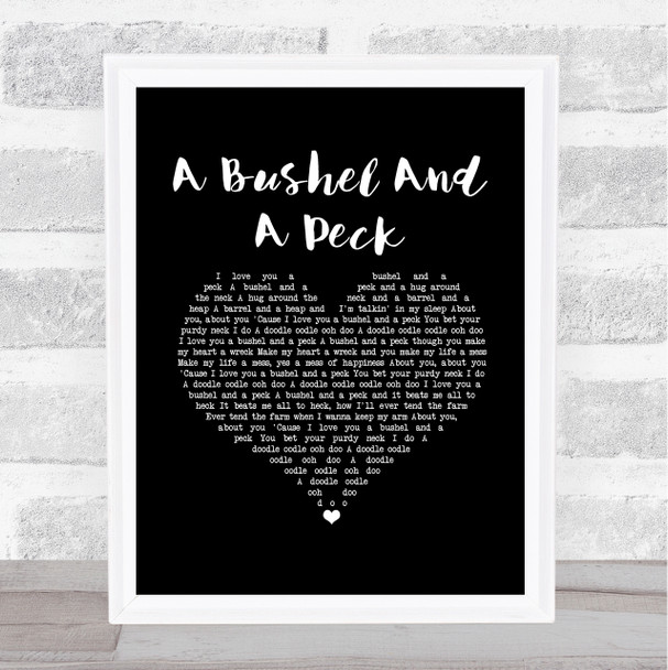 Doris Day A Bushel And A Peck Black Heart Song Lyric Art Print