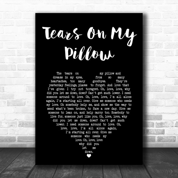 Donny Osmond Tears On My Pillow Black Heart Song Lyric Art Print