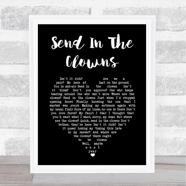 Cleo Laine Send In The Clowns Black Heart Song Lyric Art Print