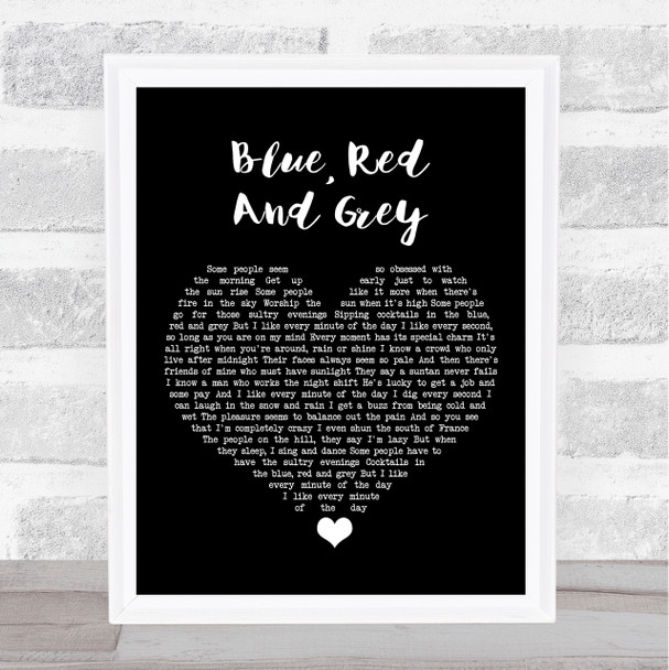 The Who Blue, Red And Grey Black Heart Song Lyric Art Print