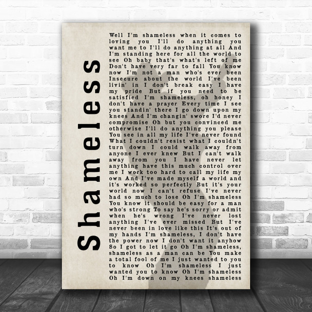 Garth Brooks Shameless Shadow Song Lyric Music Wall Art Print