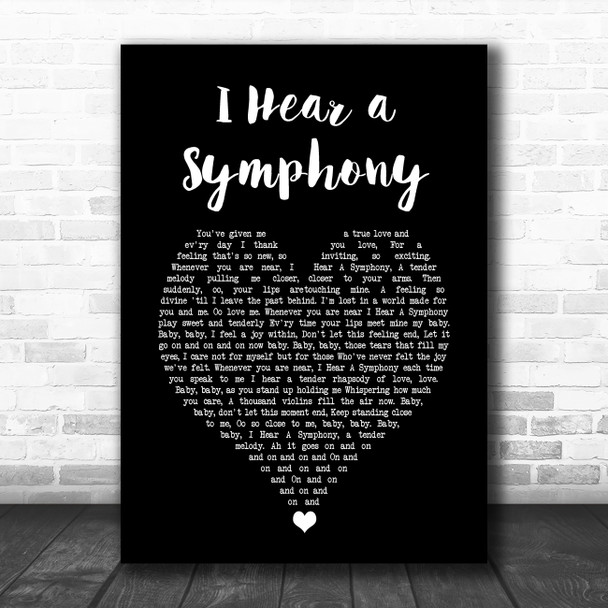 The Isley Brothers I Hear a Symphony Black Heart Song Lyric Art Print