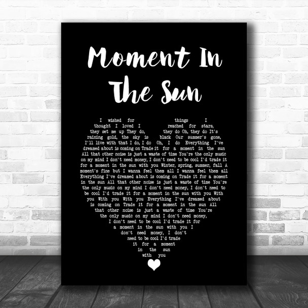 Sunflower Bean Moment In The Sun Black Heart Song Lyric Art Print