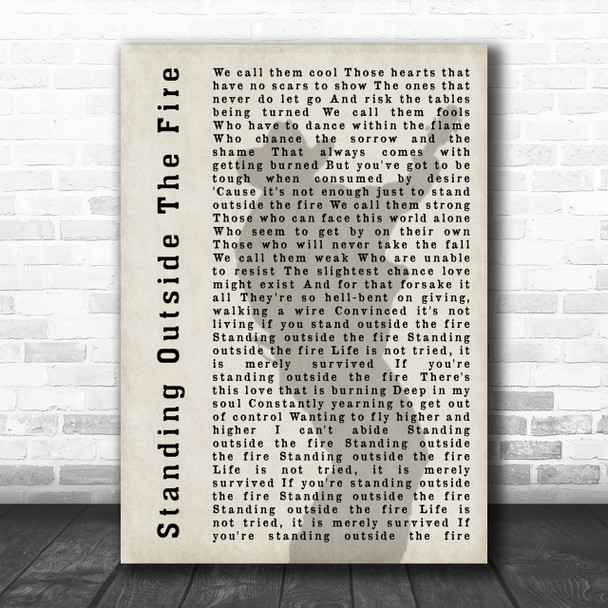 Garth Brooks Standing Outside The Fire Shadow Song Lyric Music Wall Art Print