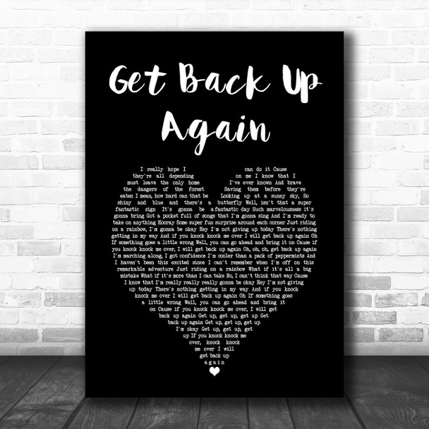 Anna Kendrick Get Back Up Again Black Heart Song Lyric Art Print