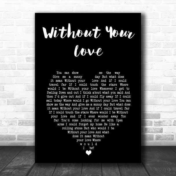 Roger Daltrey Without Your Love Black Heart Song Lyric Art Print