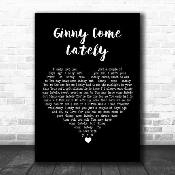 Brian Hyland Ginny Come Lately Black Heart Song Lyric Art Print