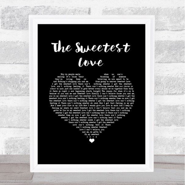 Robin Thicke The Sweetest Love Black Heart Song Lyric Art Print