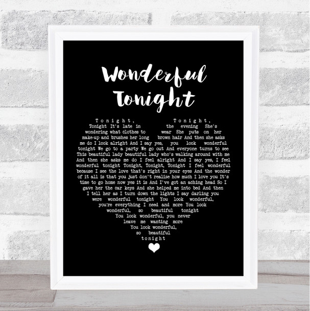 Damage Wonderful Tonight Black Heart Song Lyric Art Print