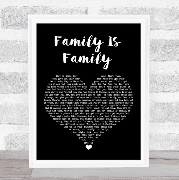 Kacey Musgraves Family Is Family Black Heart Song Lyric Art Print