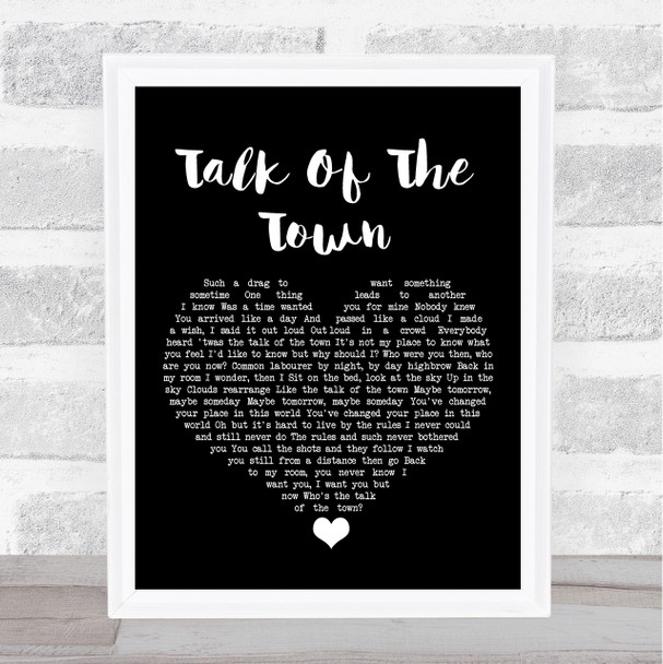 The Pretenders Talk Of The Town Black Heart Song Lyric Art Print