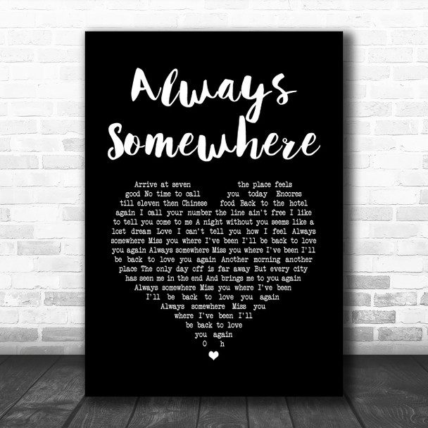 Scorpions Always Somewhere Black Heart Song Lyric Art Print