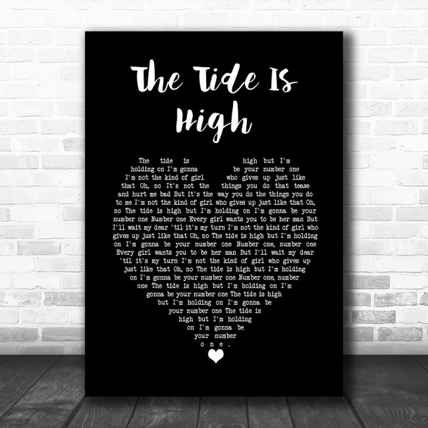 Blondie The Tide Is High Black Heart Song Lyric Art Print