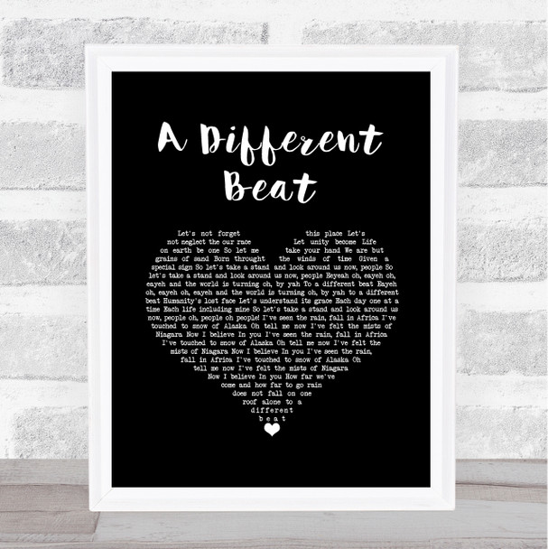 Boyzone A Different Beat Black Heart Song Lyric Art Print