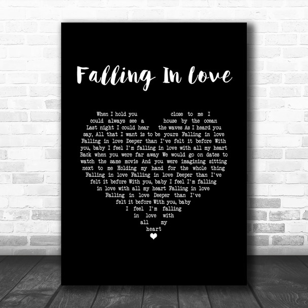 Cigarettes After Sex Falling In Love Black Heart Song Lyric Art Print