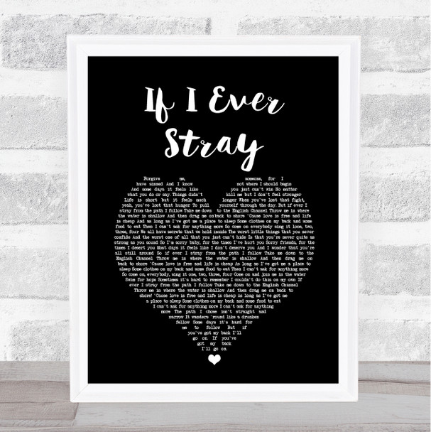 Frank Turner If I Ever Stray Black Heart Song Lyric Art Print