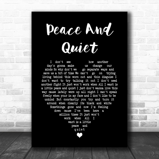The Rifles Peace And Quiet Black Heart Song Lyric Art Print